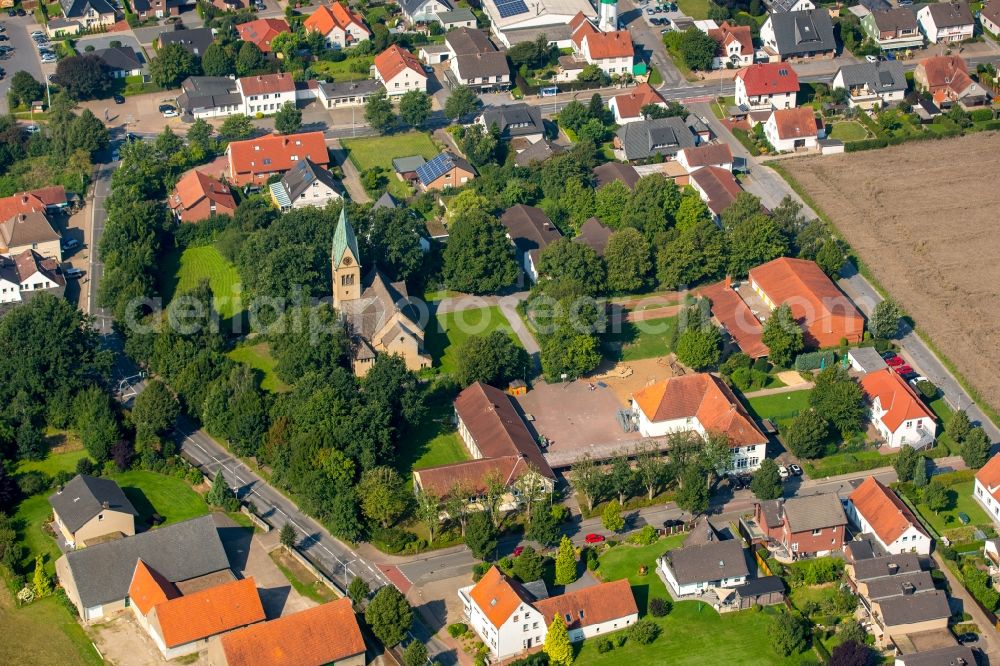 Aerial photograph Dünne - Church building in Duenne in the state North Rhine-Westphalia, Germany