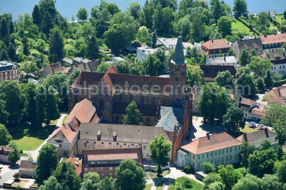 Brandenburg an der Havel from the bird's eye view: Church building of the cathedral of of Dom Sankt Peter and Paul zu Brandenburg on Havel auf of Dominsel on Burghof in Brandenburg an der Havel in the state Brandenburg, Germany