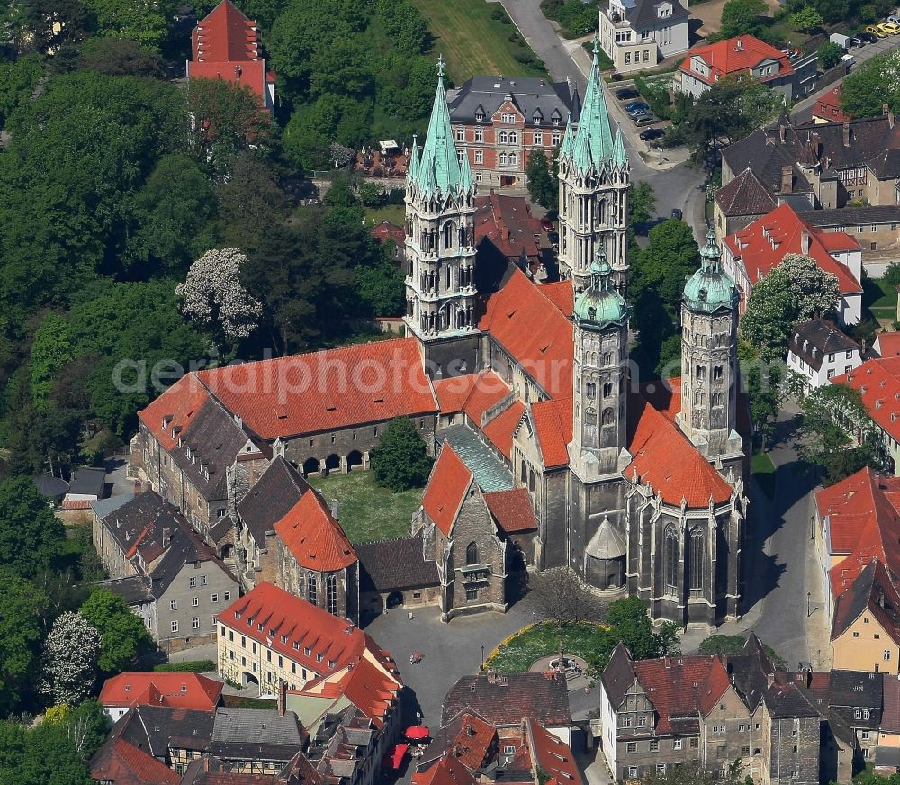 Aerial image Naumburg (Saale) - Church building of the cathedral in the old town in Naumburg (Saale) in the state Saxony-Anhalt, Germany