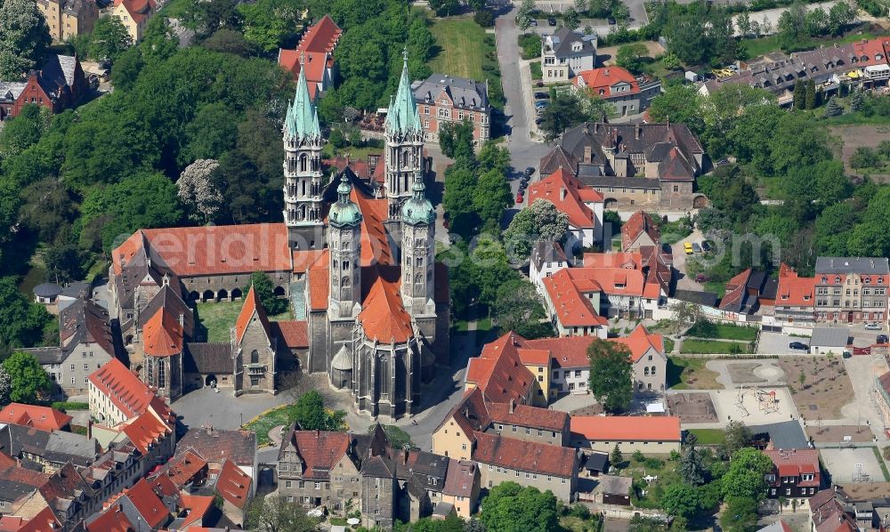 Aerial photograph Naumburg (Saale) - Church building of the cathedral in the old town in Naumburg (Saale) in the state Saxony-Anhalt, Germany