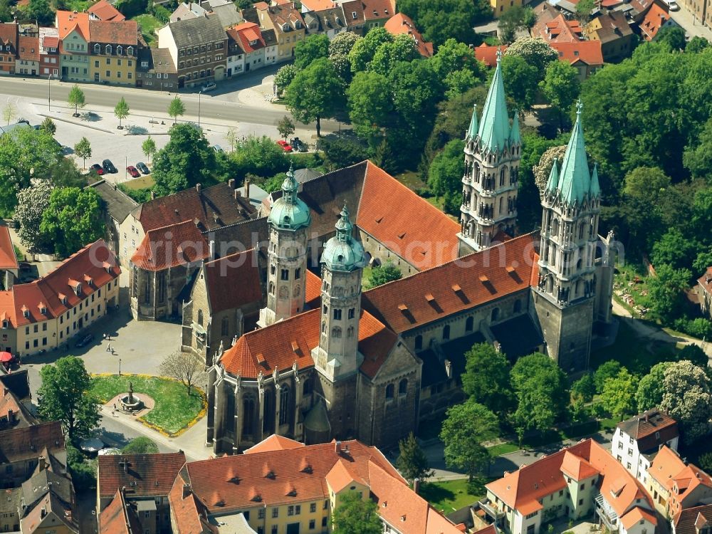 Aerial image Naumburg (Saale) - Church building of the cathedral in the old town in Naumburg (Saale) in the state Saxony-Anhalt, Germany