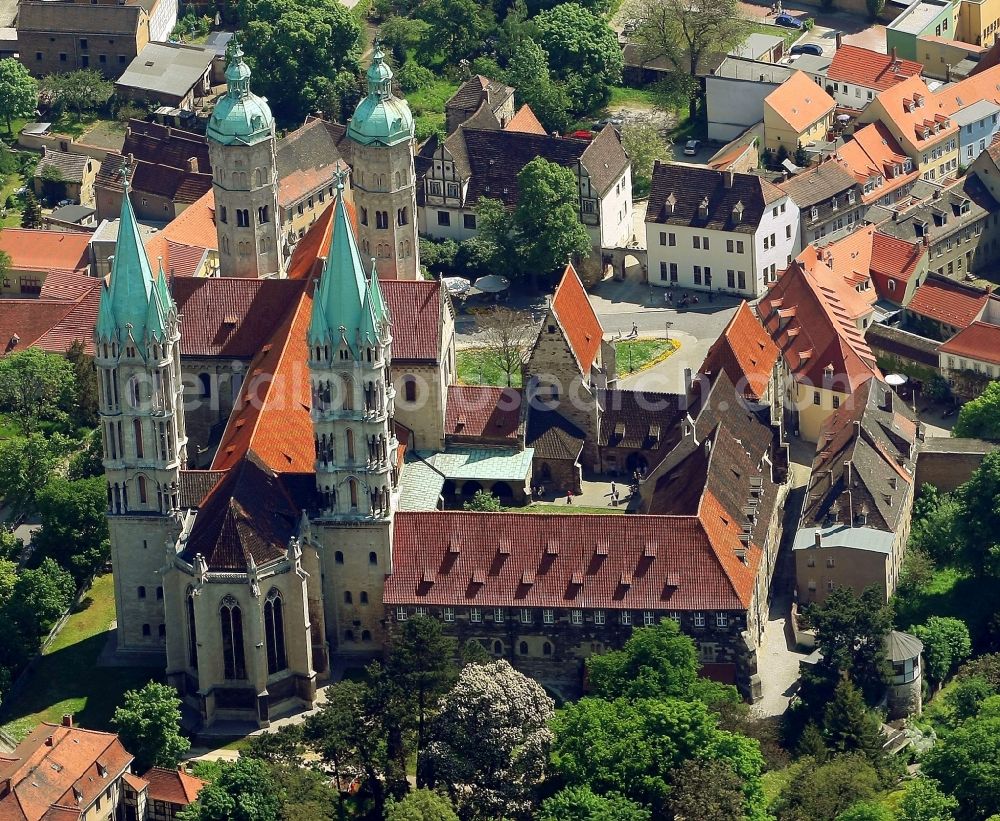 Aerial image Naumburg (Saale) - Church building of the cathedral in the old town in Naumburg (Saale) in the state Saxony-Anhalt, Germany