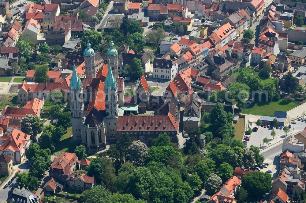 Aerial photograph Naumburg (Saale) - Church building of the cathedral in the old town in Naumburg (Saale) in the state Saxony-Anhalt, Germany