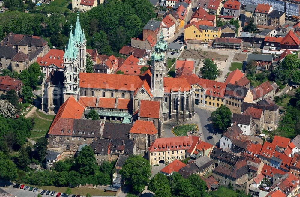 Aerial image Naumburg (Saale) - Church building of the cathedral in the old town in Naumburg (Saale) in the state Saxony-Anhalt, Germany