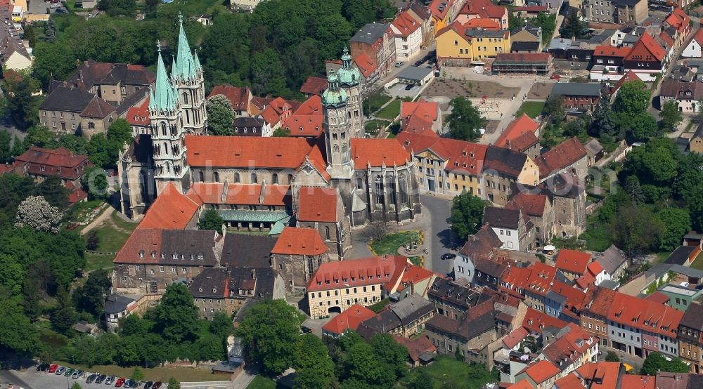 Aerial photograph Naumburg (Saale) - Church building of the cathedral in the old town in Naumburg (Saale) in the state Saxony-Anhalt, Germany