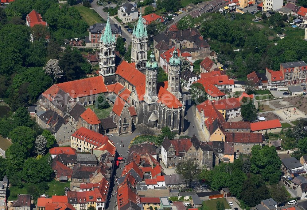 Aerial image Naumburg (Saale) - Church building of the cathedral in the old town in Naumburg (Saale) in the state Saxony-Anhalt, Germany