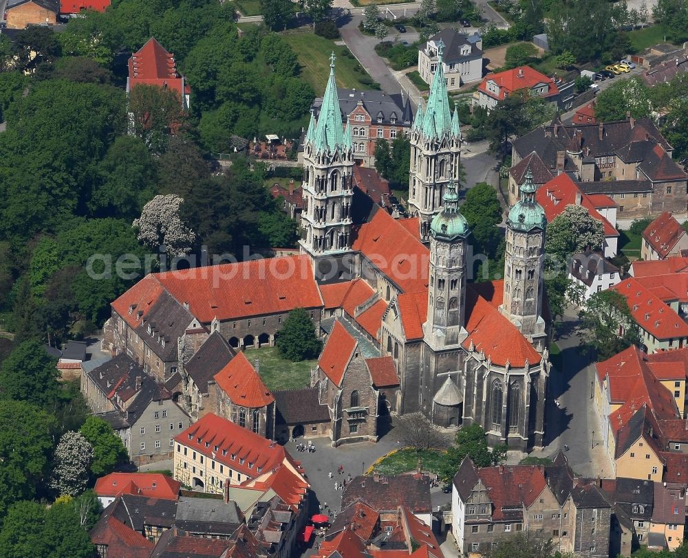 Aerial photograph Naumburg (Saale) - Church building of the cathedral in the old town in Naumburg (Saale) in the state Saxony-Anhalt, Germany