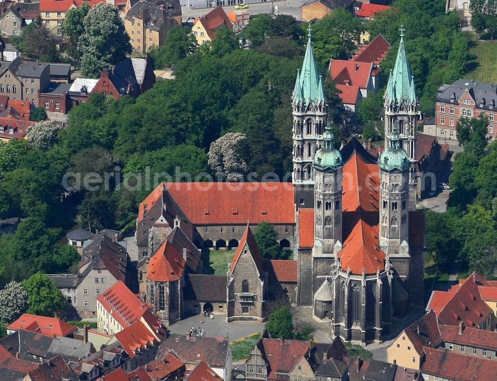 Naumburg (Saale) from the bird's eye view: Church building of the cathedral in the old town in Naumburg (Saale) in the state Saxony-Anhalt, Germany