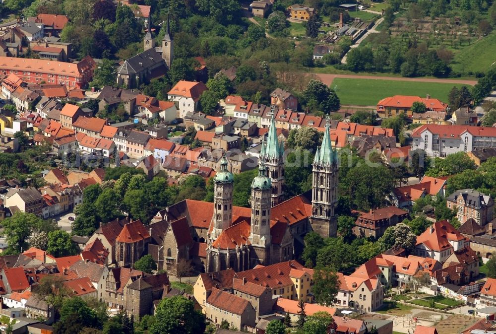 Aerial image Naumburg (Saale) - Church building of the cathedral in the old town in Naumburg (Saale) in the state Saxony-Anhalt, Germany