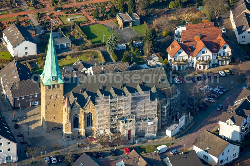 Aerial image Hattingen - Church building on Domplatz in Hattingen in the state North Rhine-Westphalia