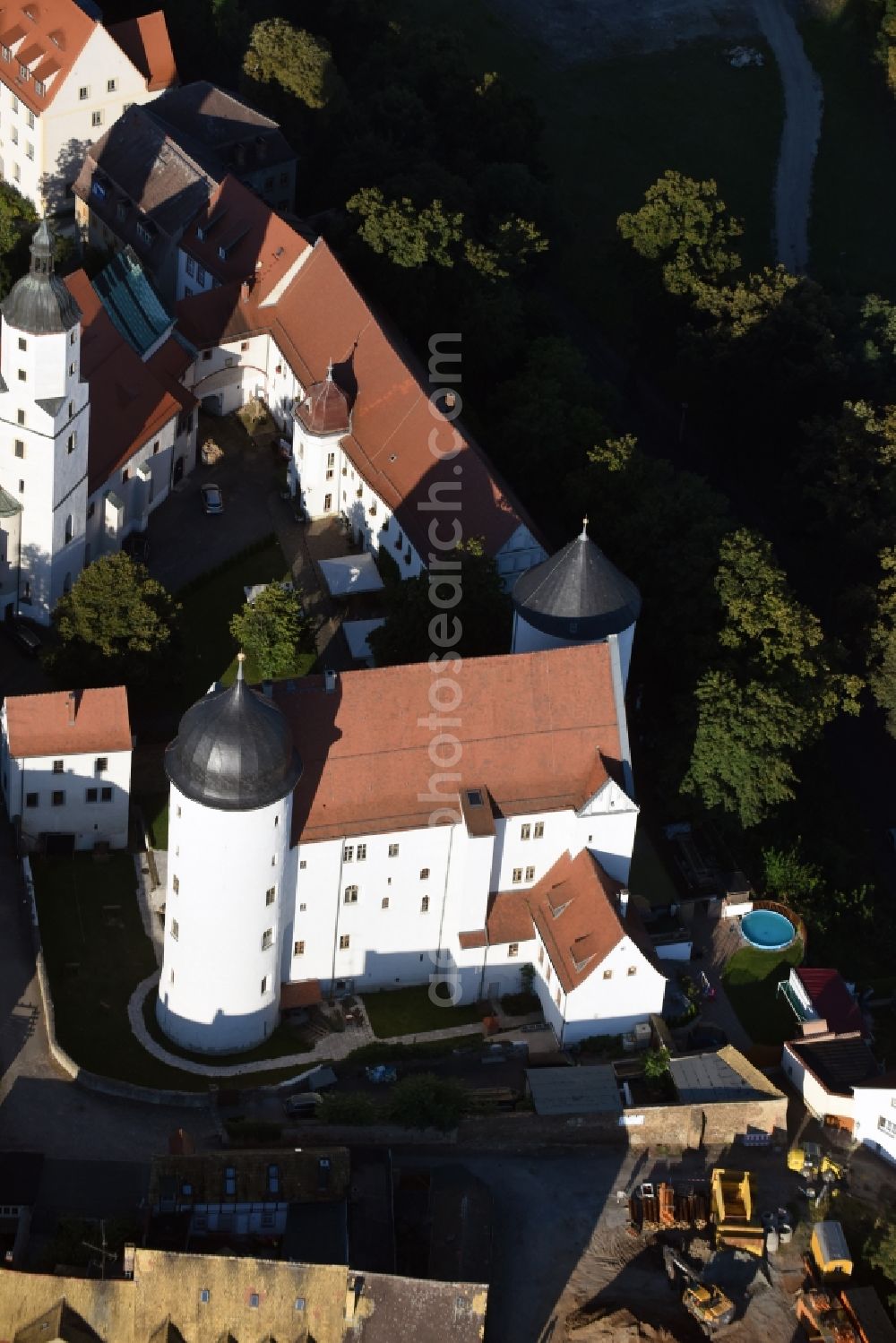 Wurzen from the bird's eye view: Church building of the cathedral on Domplatz in Wurzen in the state Saxony