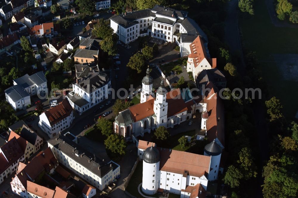 Aerial photograph Wurzen - Church building of the cathedral on Domplatz in Wurzen in the state Saxony