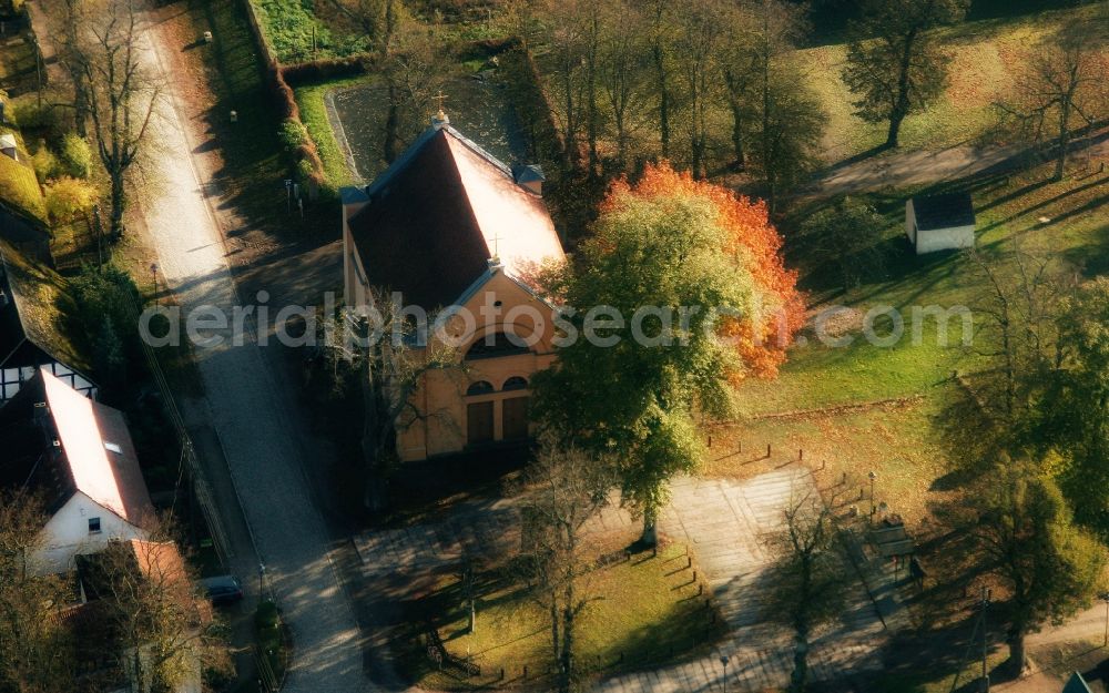 Aerial photograph Annenwalde - Church building Dorfkirche in Annenwalde in the state Brandenburg, Germany