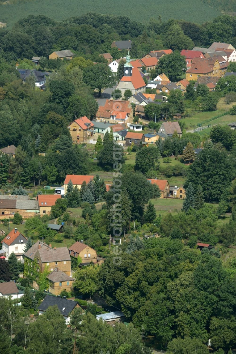 Aerial photograph Kostebrau - Church building of the village church of Kostebrau in the state of Brandenburg