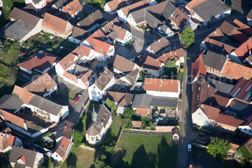 Dierbach from the bird's eye view: Church building in the village of in Dierbach in the state Rhineland-Palatinate