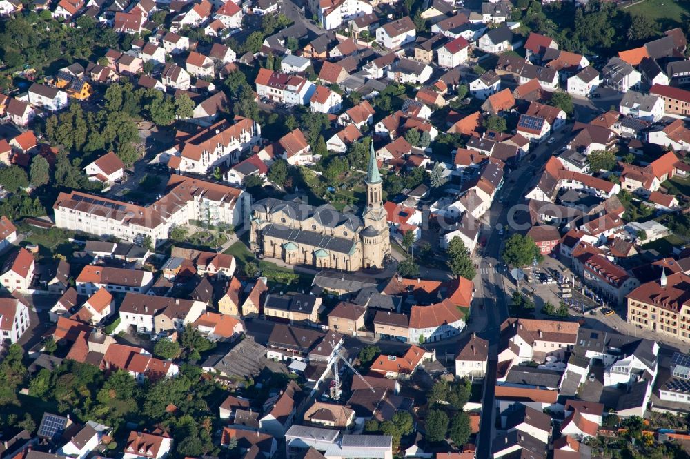 Forst from the bird's eye view: Church building in the village of in Forst in the state Baden-Wuerttemberg, Germany