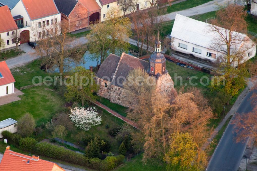 Niederer Fläming from the bird's eye view: Church building in the village of in Niederer Flaeming in the state Brandenburg, Germany