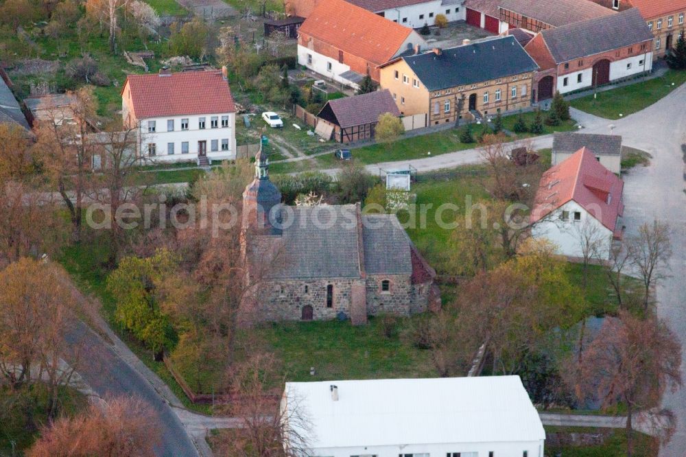 Aerial photograph Niederer Fläming - Church building in the village of in Niederer Flaeming in the state Brandenburg, Germany