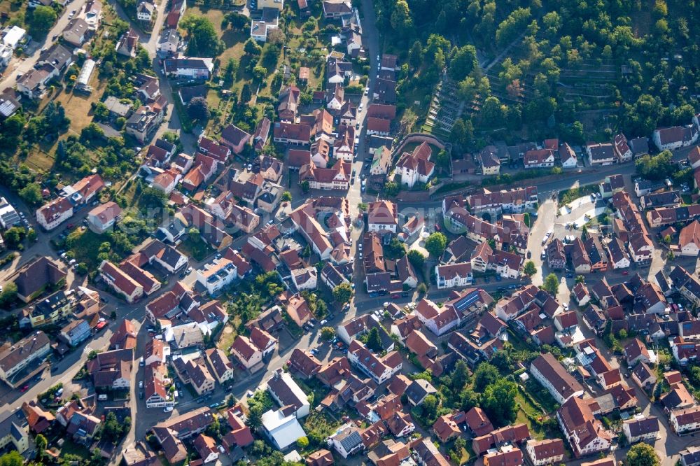 Aerial photograph Keltern - Church building in the village of in the district Dietlingen in Keltern in the state Baden-Wuerttemberg, Germany