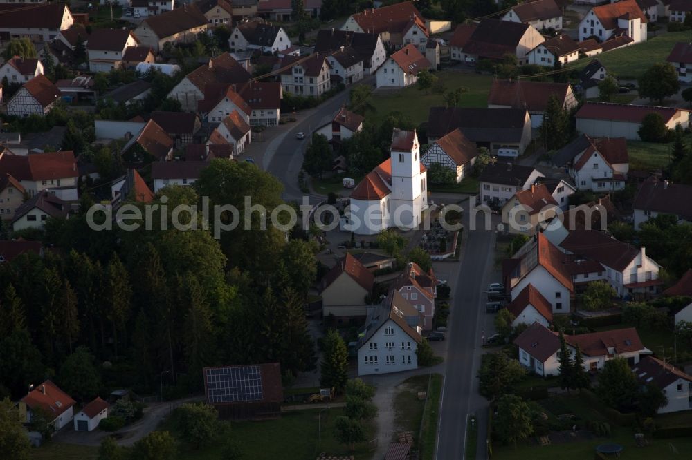 Aerial image Betzenweiler - Church building in the village of in the district Kappel in Betzenweiler in the state Baden-Wuerttemberg