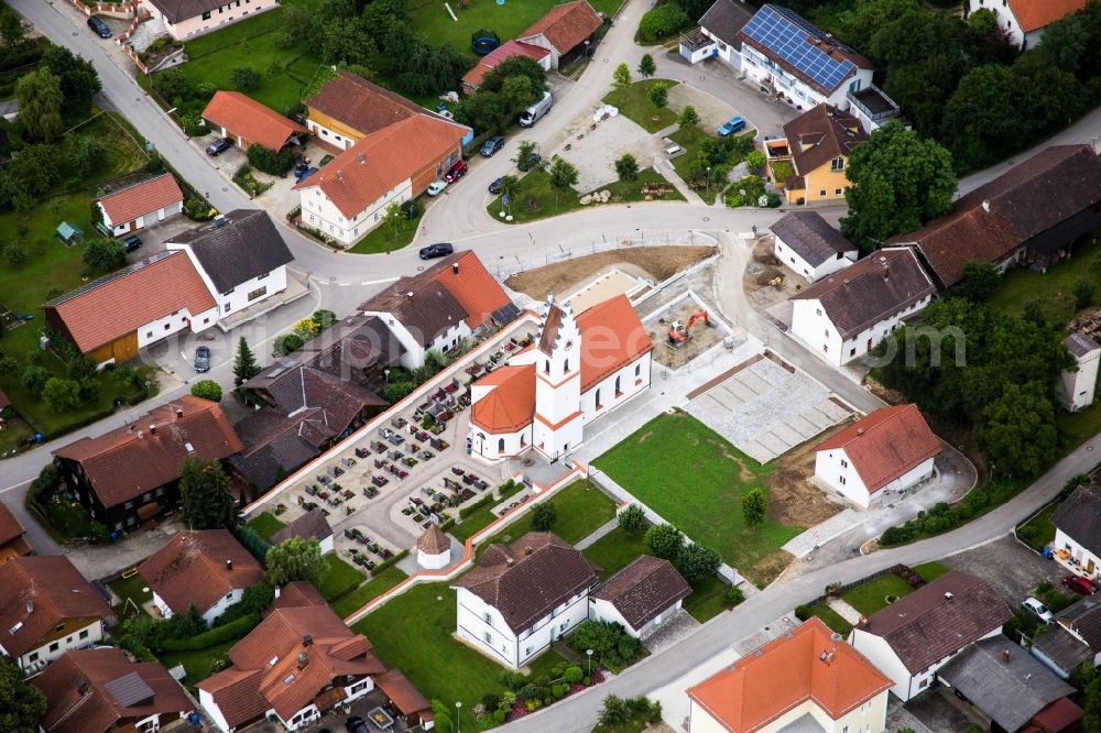 Rimbach from above - Church building in the village of in the district Rattenbach in Rimbach in the state Bavaria, Germany