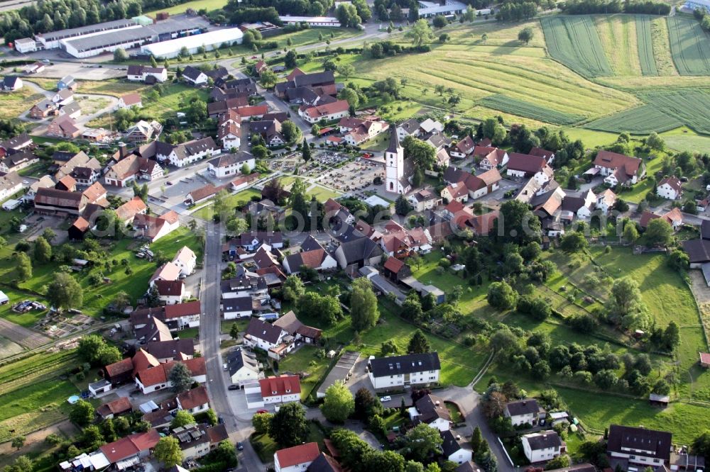 Willstätt from the bird's eye view: Church building in the village of in the district Sand in Willstaett in the state Baden-Wurttemberg, Germany