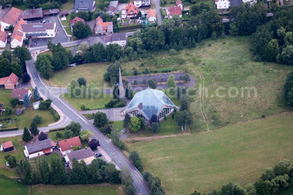 Aerial photograph Eichenzell - Church building in the village of in the district Welkers in Eichenzell in the state Hesse