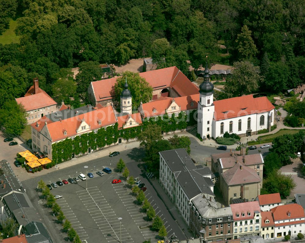 Aerial photograph Riesa - Church building in the village of in Riesa in the state Saxony, Germany