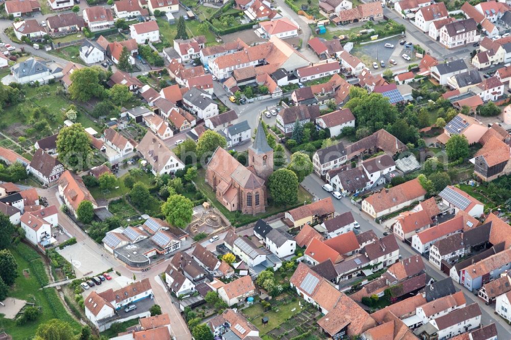 Rohrbach from the bird's eye view: Church building in the village of in Rohrbach in the state Rhineland-Palatinate, Germany