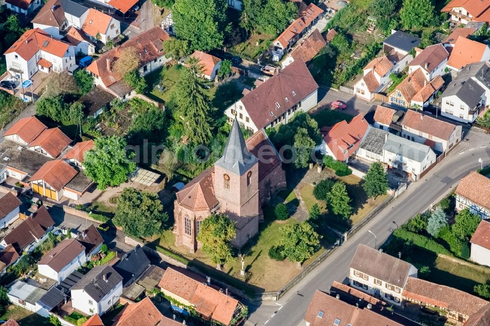 Aerial photograph Rohrbach - Church building in the village of in Rohrbach in the state Rhineland-Palatinate, Germany