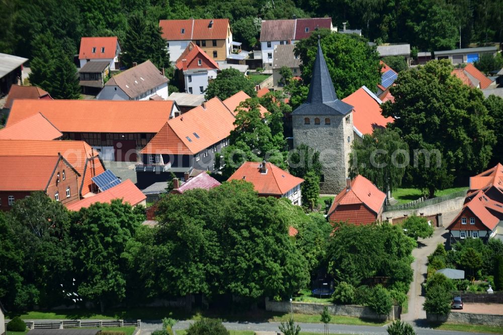 Sargstedt from the bird's eye view: Church building in the village of in Sargstedt in the state Saxony-Anhalt