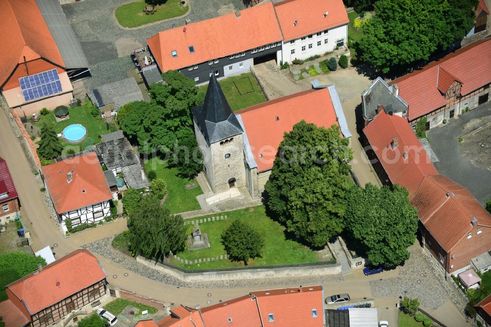 Aerial photograph Sargstedt - Church building in the village of in Sargstedt in the state Saxony-Anhalt