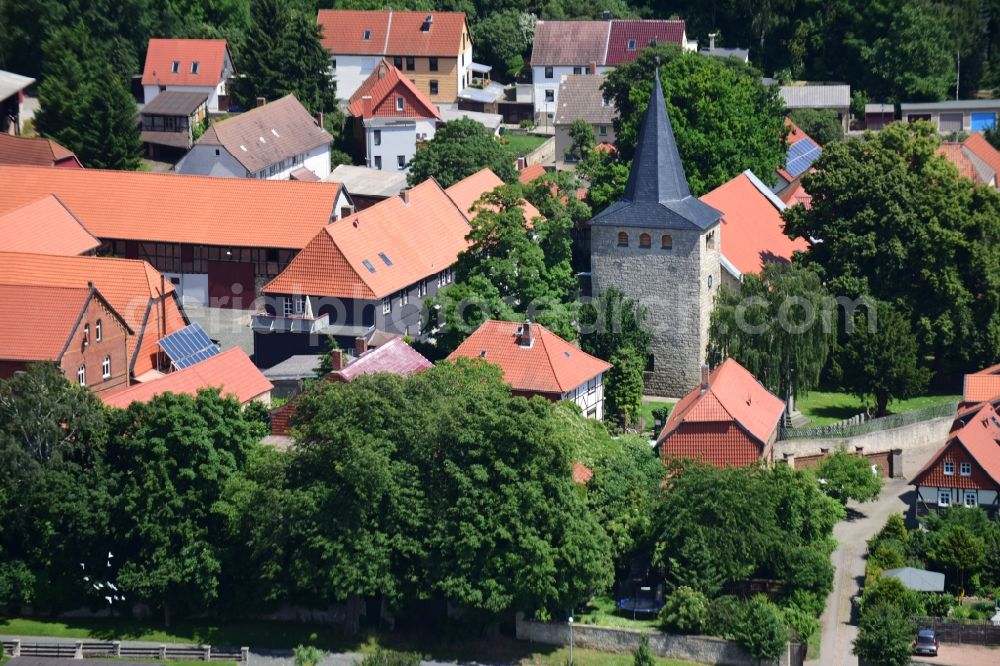 Sargstedt from the bird's eye view: Church building in the village of in Sargstedt in the state Saxony-Anhalt