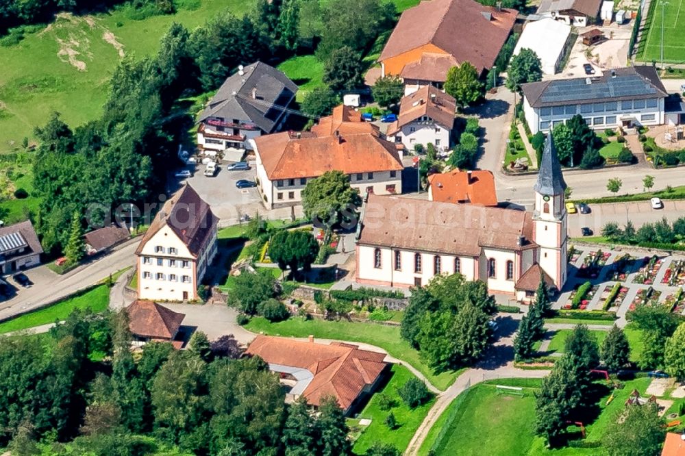 Aerial photograph Schuttertal - Church building in the village of in Schuttertal in the state Baden-Wurttemberg, Germany