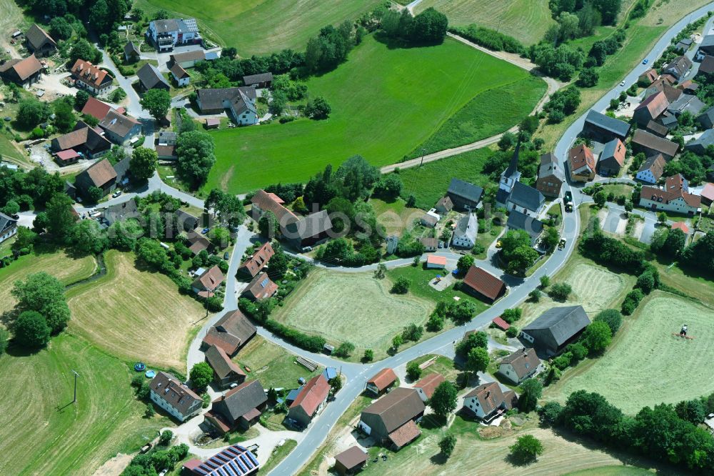 Trumsdorf from the bird's eye view: Church building in the village of in Trumsdorf in the state Bavaria, Germany