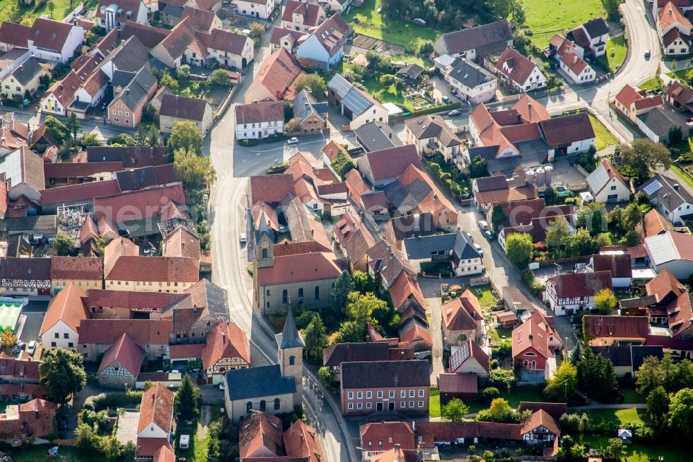 Aerial image Westheim - Church buildings in the village of in Westheim in the state Bavaria, Germany