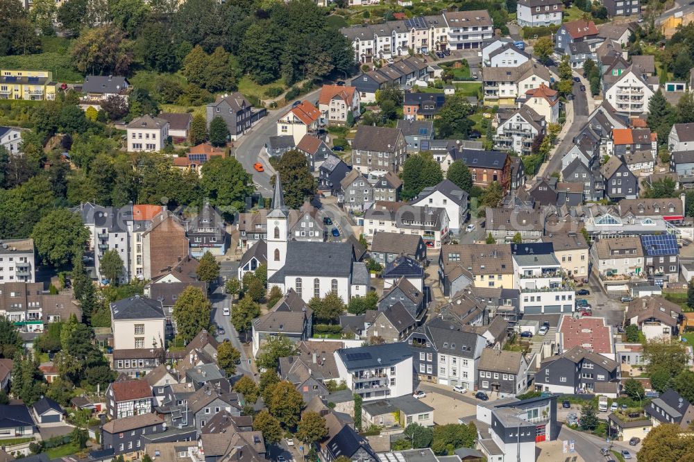 Ennepetal from the bird's eye view: Church building evangelical church community Voerde in Ennepetal at Ruhrgebiet in the state North Rhine-Westphalia