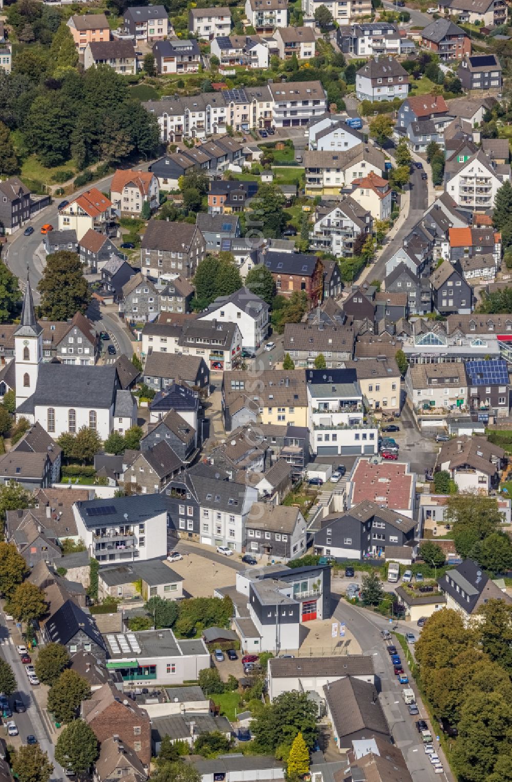 Aerial image Ennepetal - Church building evangelical church community Voerde in Ennepetal at Ruhrgebiet in the state North Rhine-Westphalia