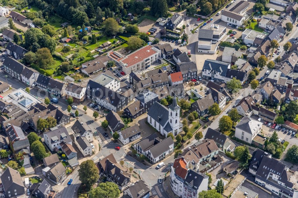 Aerial photograph Ennepetal - Church building evangelical church community Voerde in Ennepetal at Ruhrgebiet in the state North Rhine-Westphalia