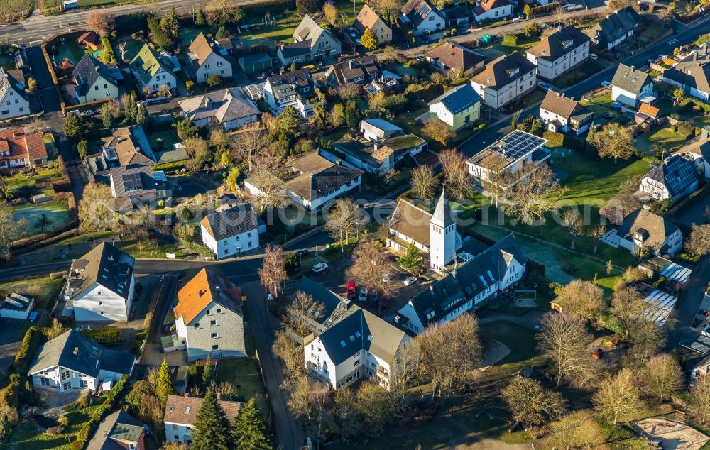 Hagen from the bird's eye view: Church building Evangelische Gnadenkirche in Hagen in the state North Rhine-Westphalia, Germany