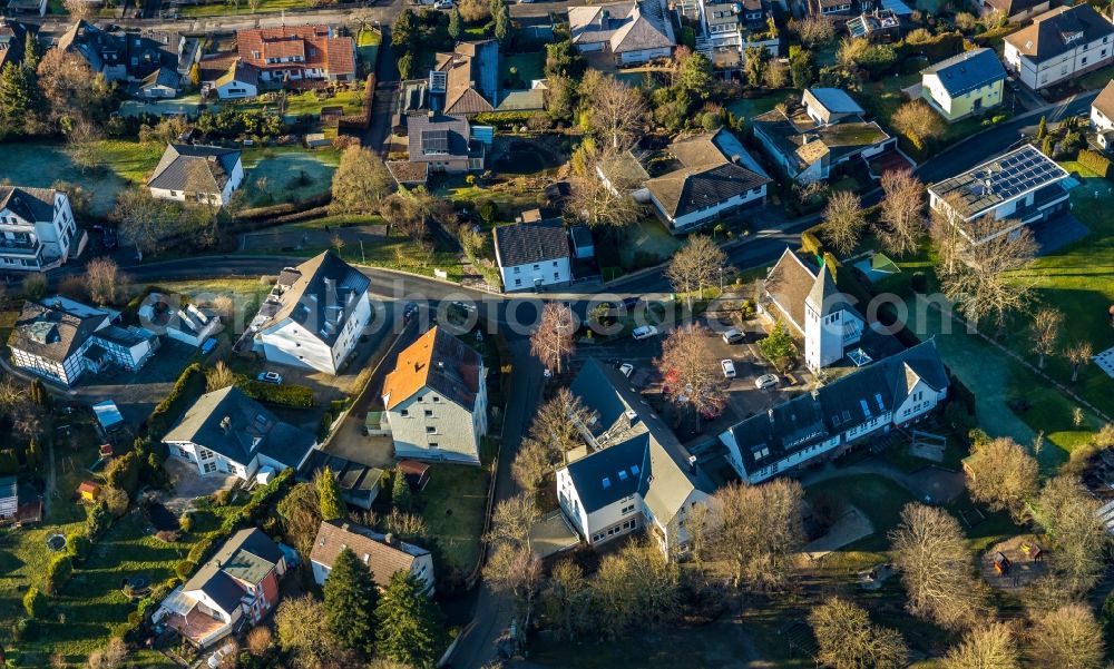 Aerial image Hagen - Church building Evangelische Gnadenkirche in Hagen in the state North Rhine-Westphalia, Germany