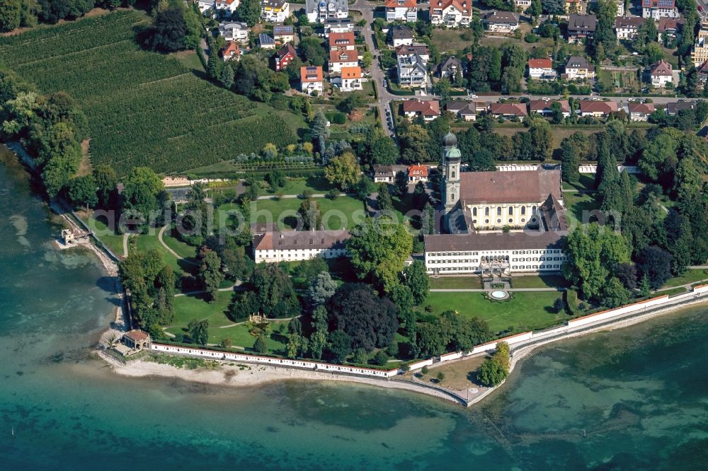 Aerial photograph Friedrichshafen - Church building in Friedrichshafen in the state Baden-Wurttemberg, Germany