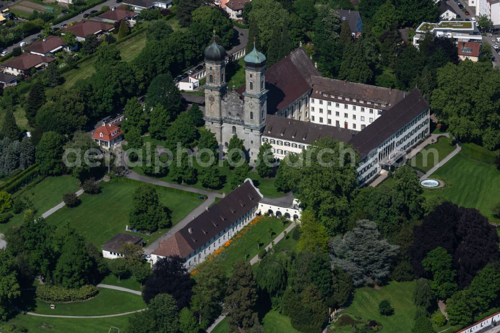 Friedrichshafen from above - Church building on street Schlossstrasse in Friedrichshafen in the state Baden-Wurttemberg, Germany