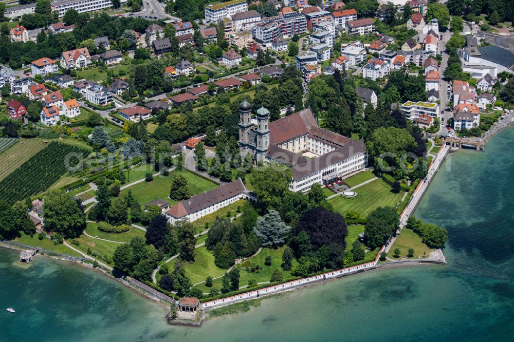 Friedrichshafen from above - Church building in Friedrichshafen in the state Baden-Wurttemberg, Germany