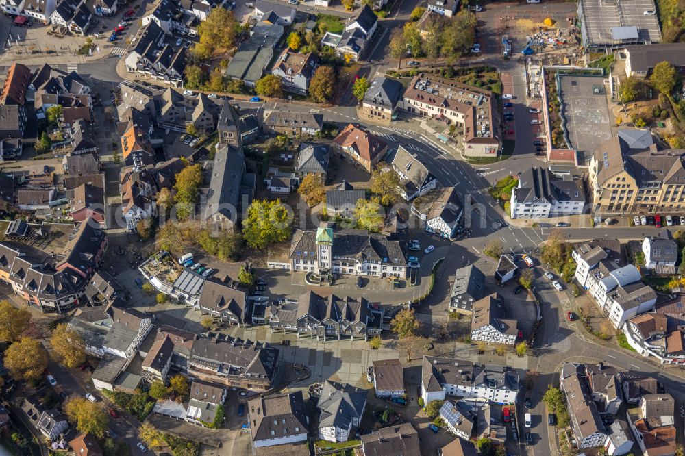 Aerial image Herdecke - Church building Evangelische Stiftskirche zu Herdecke Alte Stiftsstrasse in Herdecke in the state North Rhine-Westphalia, Germany