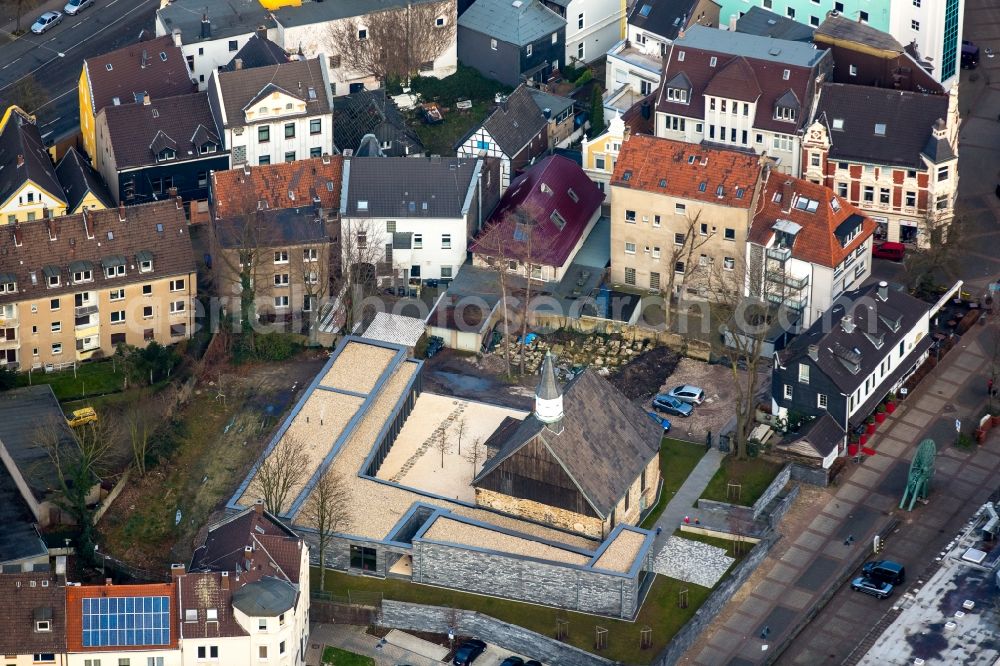 Bochum from above - Church building of the Evangelical community center Old church in Bochum in North Rhine-Westphalia