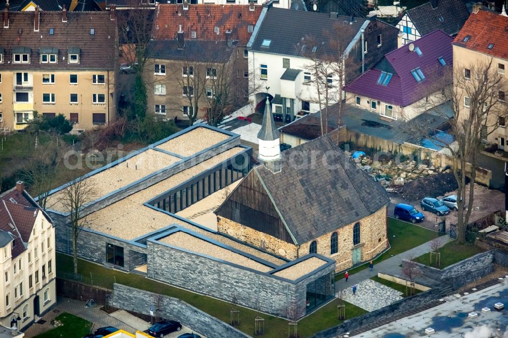 Bochum from above - Church building of the Evangelical community center Old church in Bochum in North Rhine-Westphalia