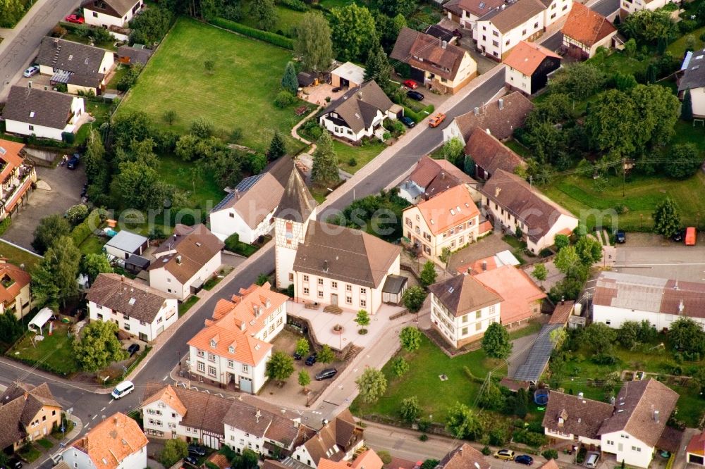 Aerial photograph Karlsbad - Church building in the village of in the district Ittersbach in Karlsbad in the state Baden-Wuerttemberg