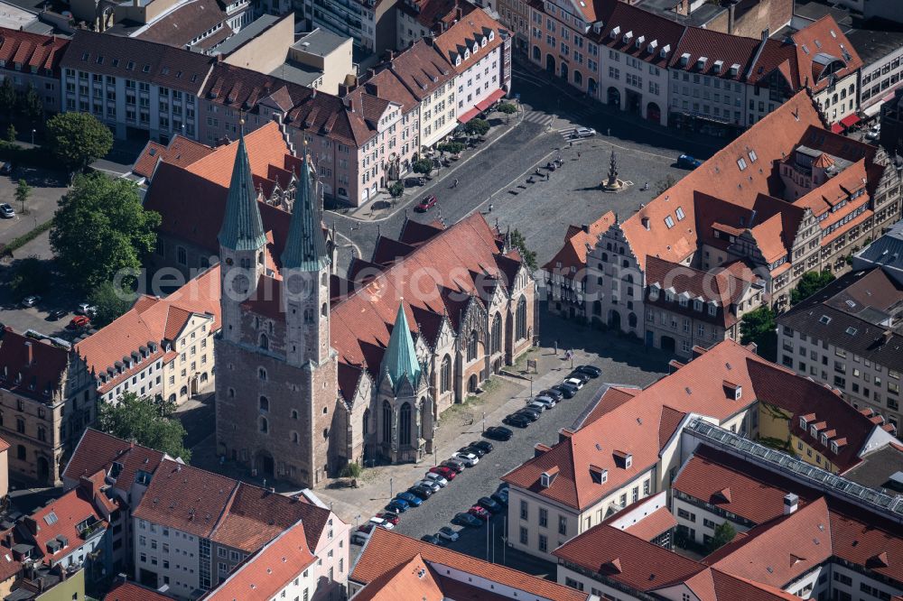 Aerial image Braunschweig - Church building protestantn Sankt Martinikirche in Brunswick in the state Lower Saxony, Germany