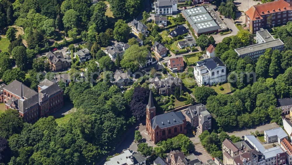 Flensburg from the bird's eye view: Church building in Flensburg in the state Schleswig-Holstein, Germany